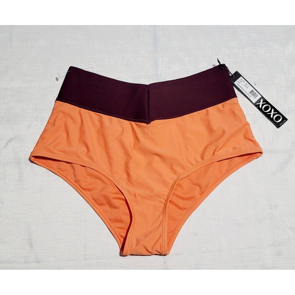 XOXO Women's Swim Suits One Piece -  Orange and Brown Coral Bottoms Only NWT